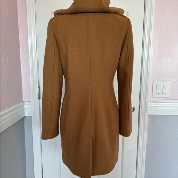 Express Women’s Camel Hooded Soft Wool-Blend Coat Size Small - Picture 7 of 15